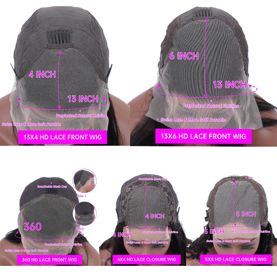30 34 Inch Brazilian Bone Straight 5x5 13x6 Transparent Lace Frontal Human Hair Wigs 360 Lace Frontal Wig 4X4 Lace Closure Wig