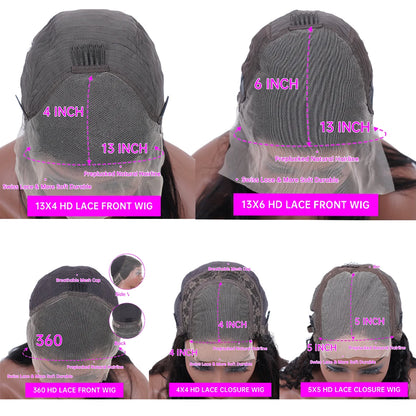 30 34 Inch Brazilian Bone Straight 5x5 13x6 Transparent Lace Frontal Human Hair Wigs 360 Lace Frontal Wig 4X4 Lace Closure Wig