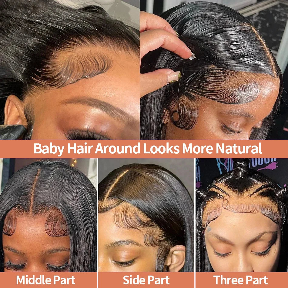 30 34 Inch Brazilian Bone Straight 5x5 13x6 Transparent Lace Frontal Human Hair Wigs 360 Lace Frontal Wig 4X4 Lace Closure Wig