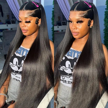 30 34 Inch Brazilian Bone Straight 5x5 13x6 Transparent Lace Frontal Human Hair Wigs 360 Lace Frontal Wig 4X4 Lace Closure Wig